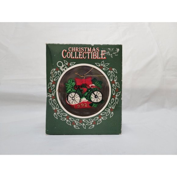 Vintage Dayton Hudson Christmas Collectible 1992 Bicycle w/Bow Hanging Ornament - Picture 1 of 9
